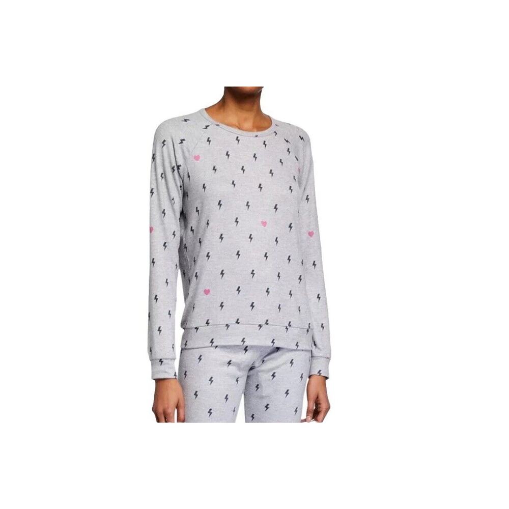 P.J. Salvage Women’s Lightning Bolt & Hearts Pajama Sweater XL New With Tags